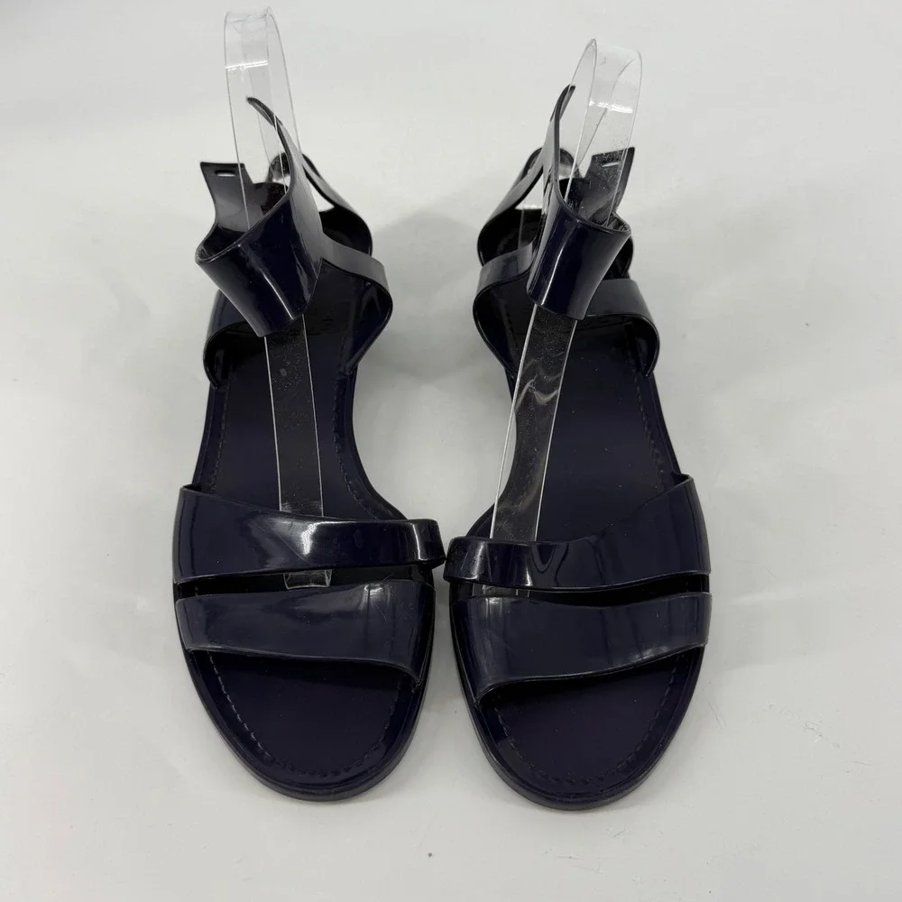 See By Chloe Navy Blue Jelly Wedge Sandals Made in Italy Size 40 Womens